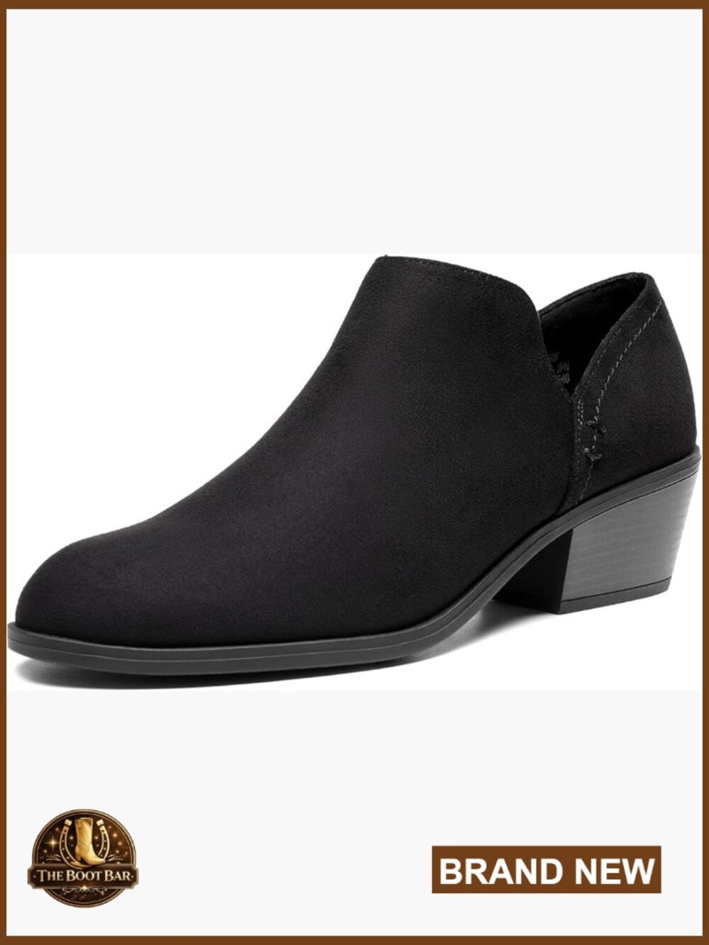 Chunky Heel Ankle Booties with Side Zipper